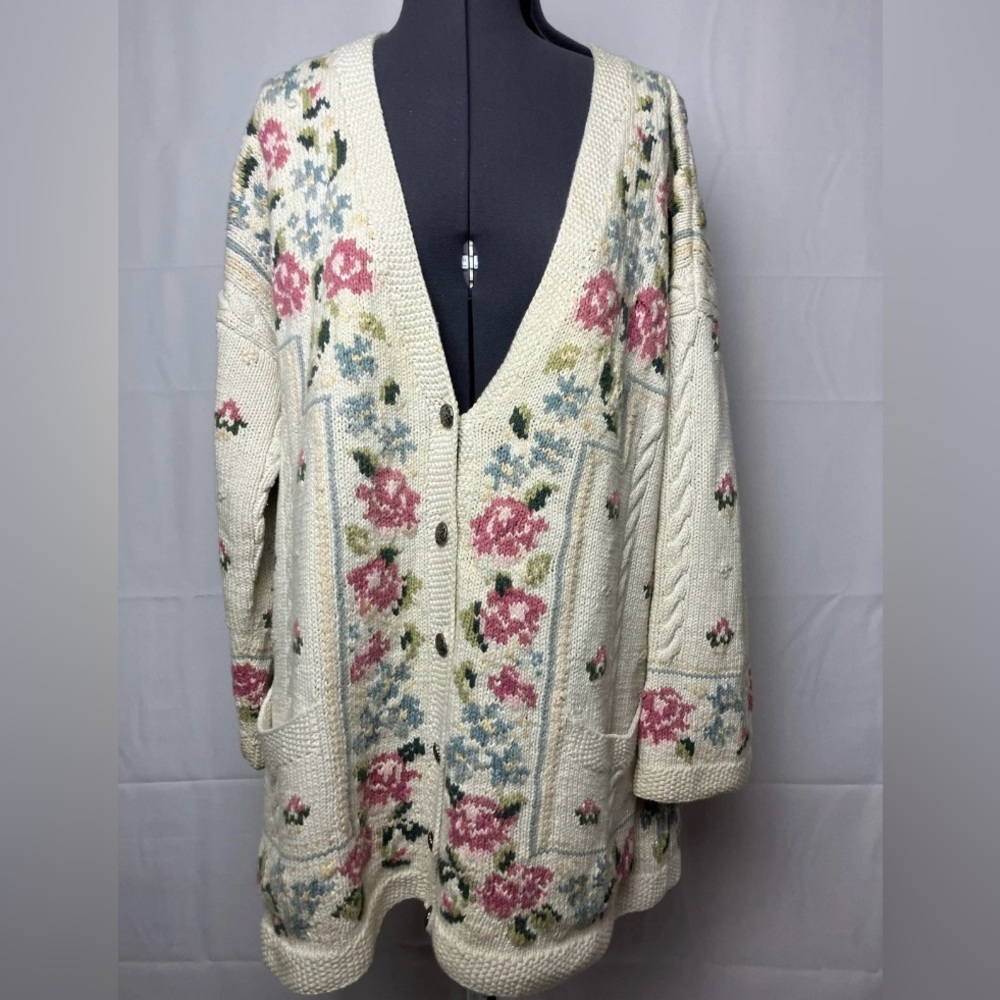 Laura Ashley Floral Knit Cardigan
